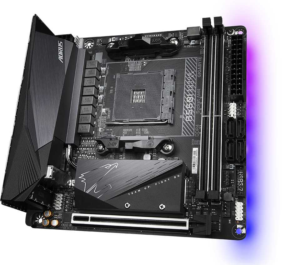   Gigabyte B550I AORUS PRO AX Soc-AM4 AMD B550 2xDDR4 mini-ITX AC`97 8ch(7.1) 2.5Gg RAID+HDMI+DP (B550I AORUS PRO AX)
