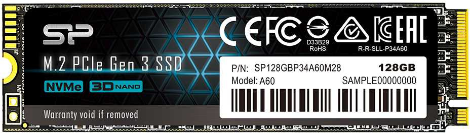 SSD  SILICON POWER M-Series SP128GBP34A60M28 128, M.2 2280, PCI-E x4,  NVMe [SP128GBP34A60M28]