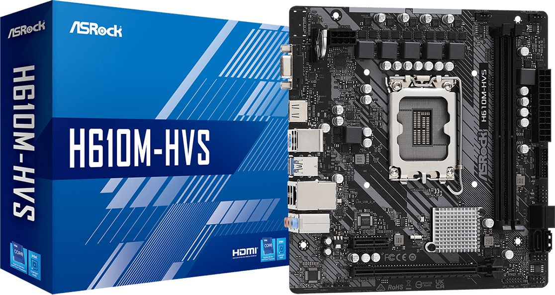   Asrock H610M-HVS Soc-1700 Intel H610 2xDDR4 mATX AC`97 8ch(7.1) GbLAN+VGA+HDMI