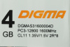 ����������� ������ Digma DGMAS31600004D DDR3 -  1x 4�� 1600���, ��� ��������� (SO-DIMM),  Ret [DGMAS31600004D]