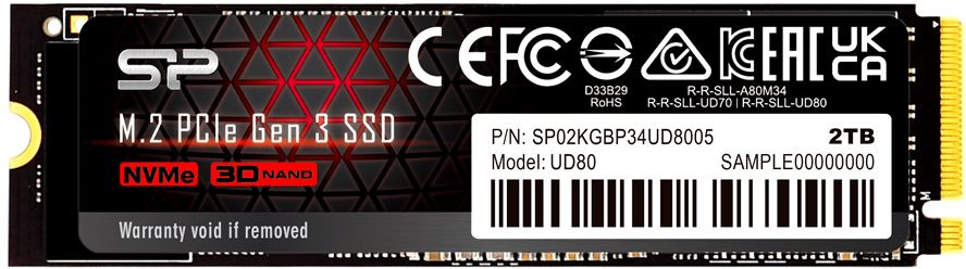 SSD  Silicon Power M-Series UD80 SP02KGBP34UD8005 2, M.2 2280, PCIe 3.0 x4,  NVMe [SP02KGBP34UD8005]