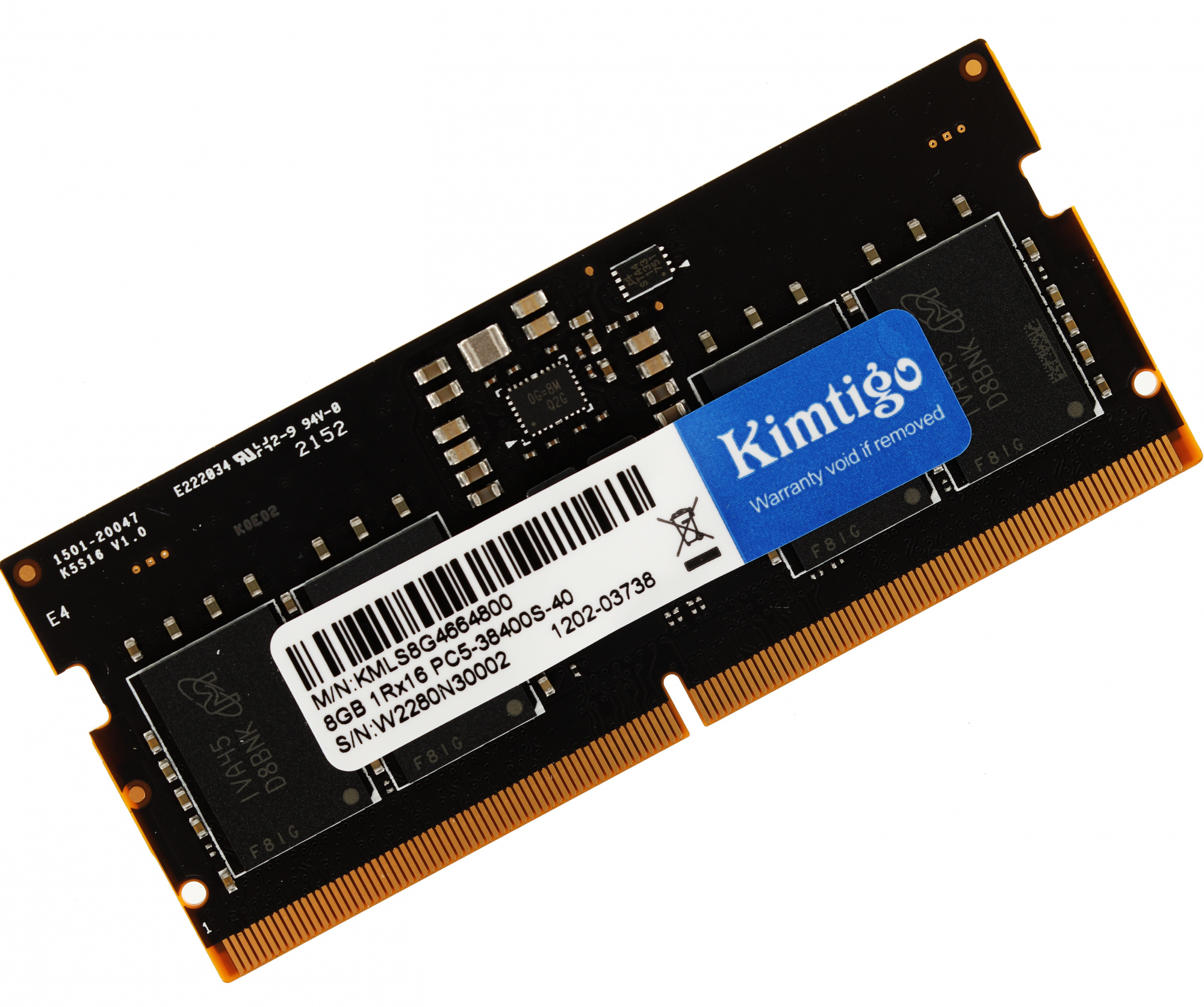   KIMTIGO KMLS8G4664800 DDR5 -  8 4800, SO-DIMM,  Ret [KMLS8G4664800]