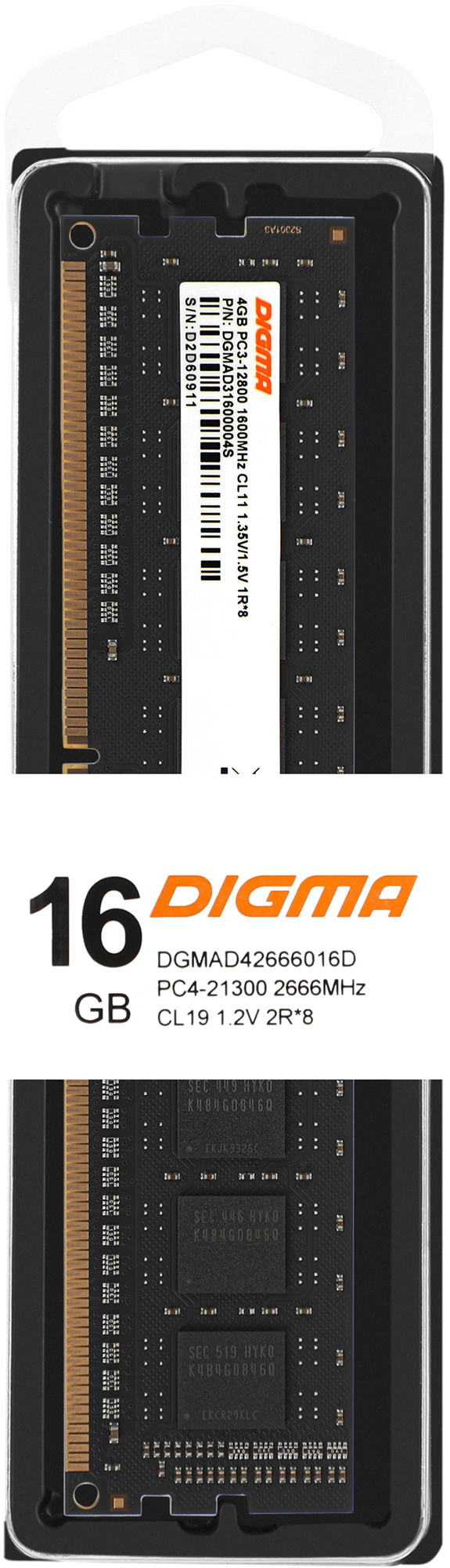   Digma DGMAD42666016D DDR4 -  1x 16 2666, DIMM,  Ret [DGMAD42666016D]