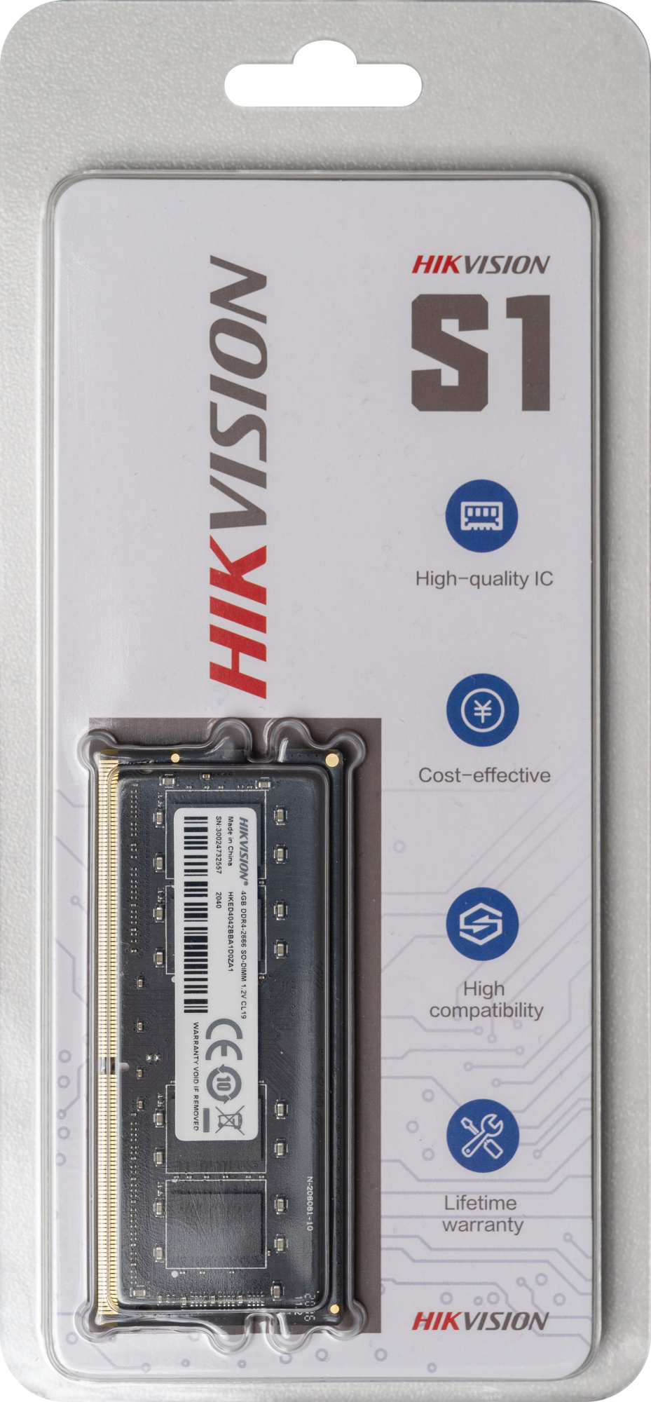   Hikvision HKED4042BBA1D0ZA1/4G DDR4 -  4 2666, SO-DIMM,  Ret [HKED4042BBA1D0ZA1/4G]