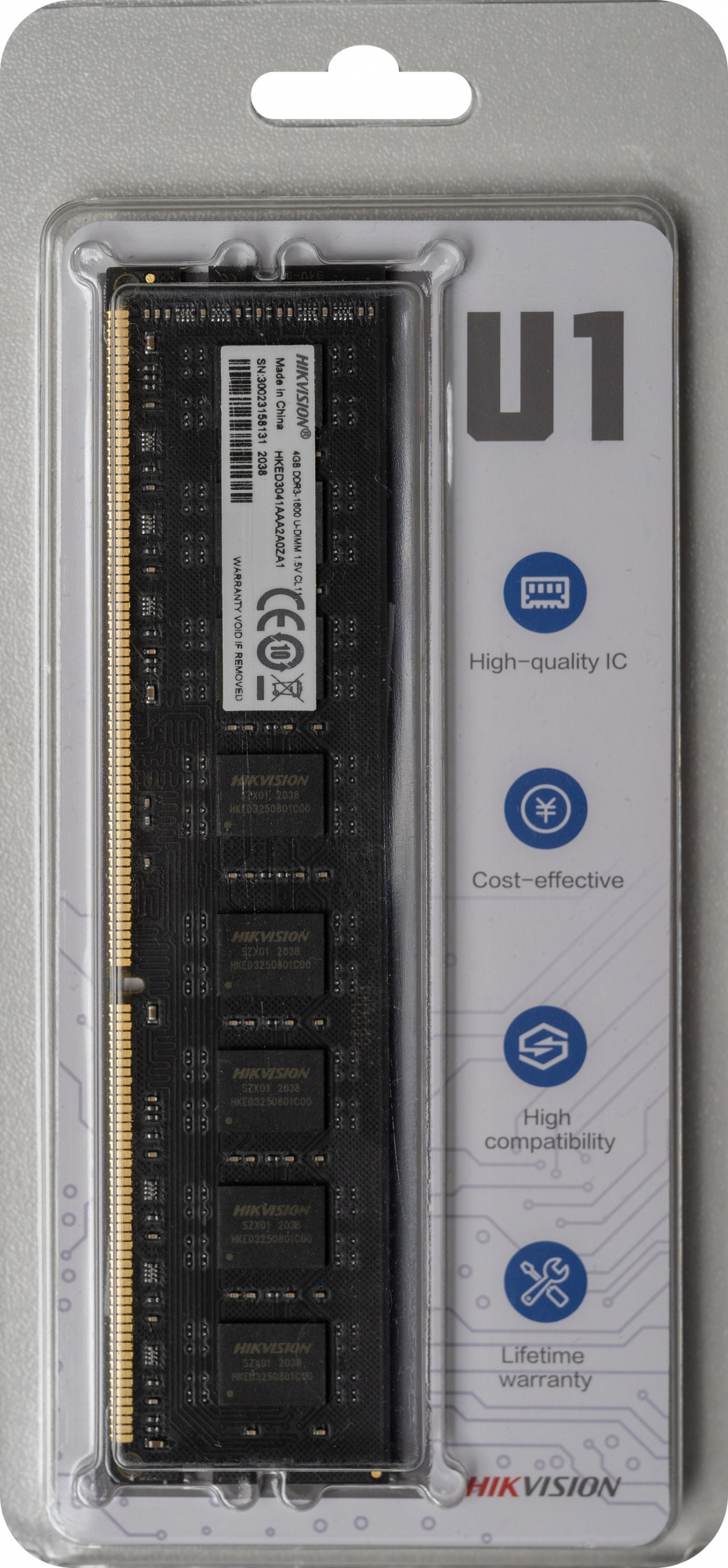   Hikvision HKED3041AAA2A0ZA1/4G DDR3 -  1x 4 1600, DIMM,  Ret [HKED3041AAA2A0ZA1/4G]