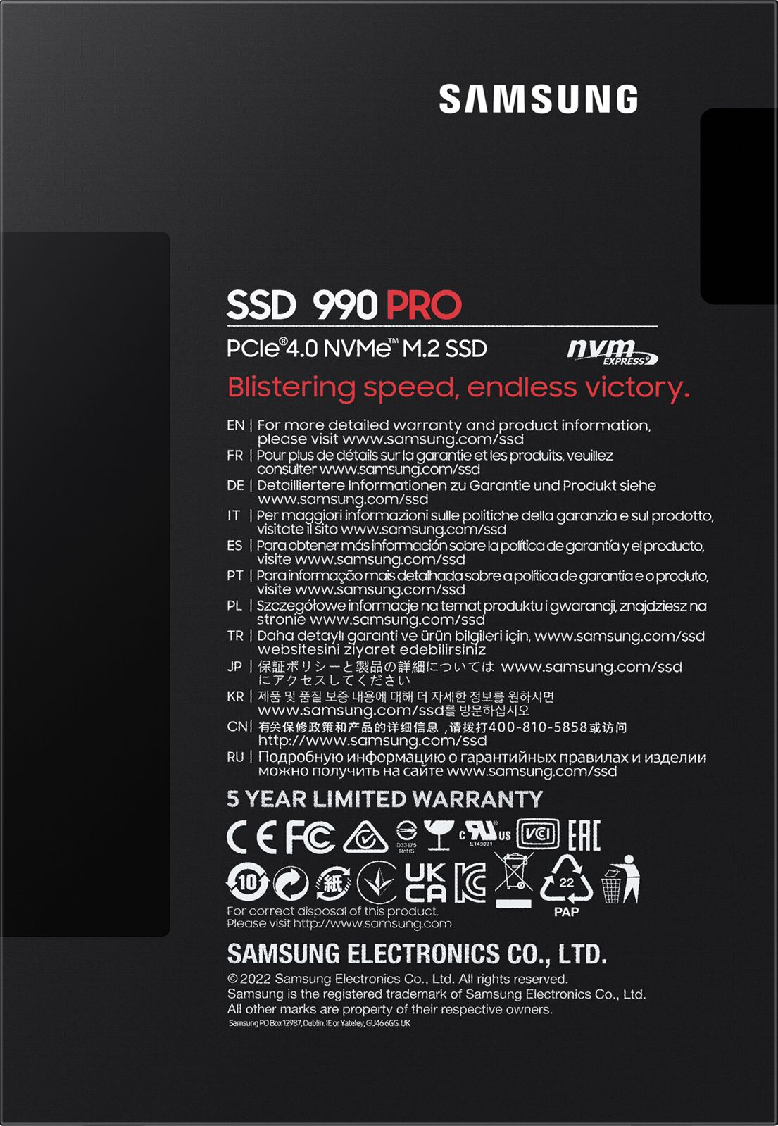 SSD ���������� Samsung 990 Pro MZ-V9P1T0BW 1��, M.2 2280, PCIe 4.0 x4,  NVMe,  M.2 [MZ-V9P1T0BW]