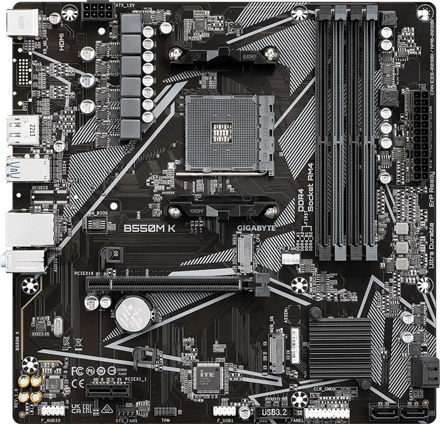   GIGABYTE B550M K, SocketAM4, AMD B550, mATX, Ret [B550M K]