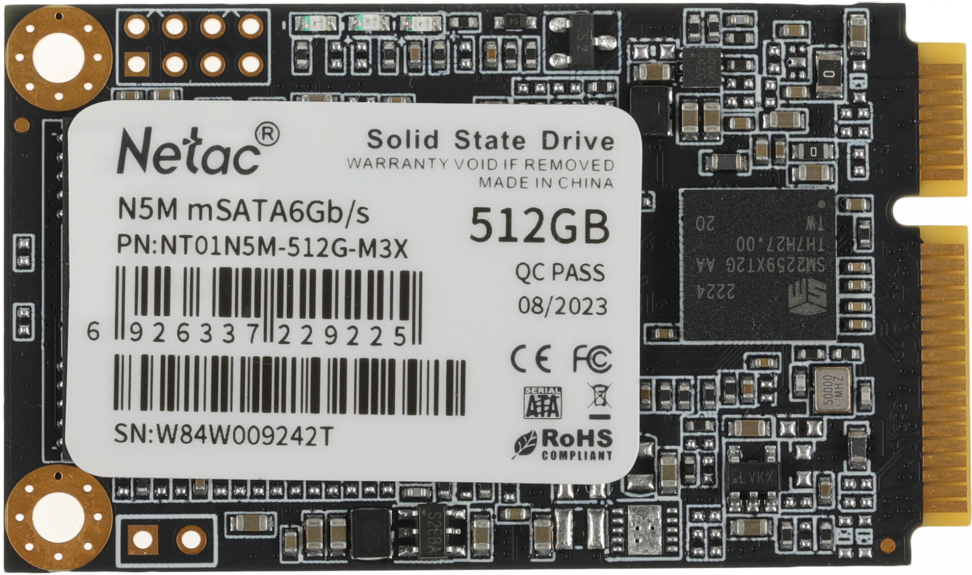 SSD  NETAC N5M 512, mSATA, mSATA,  mSATA [nt01n5m-512g-m3x]