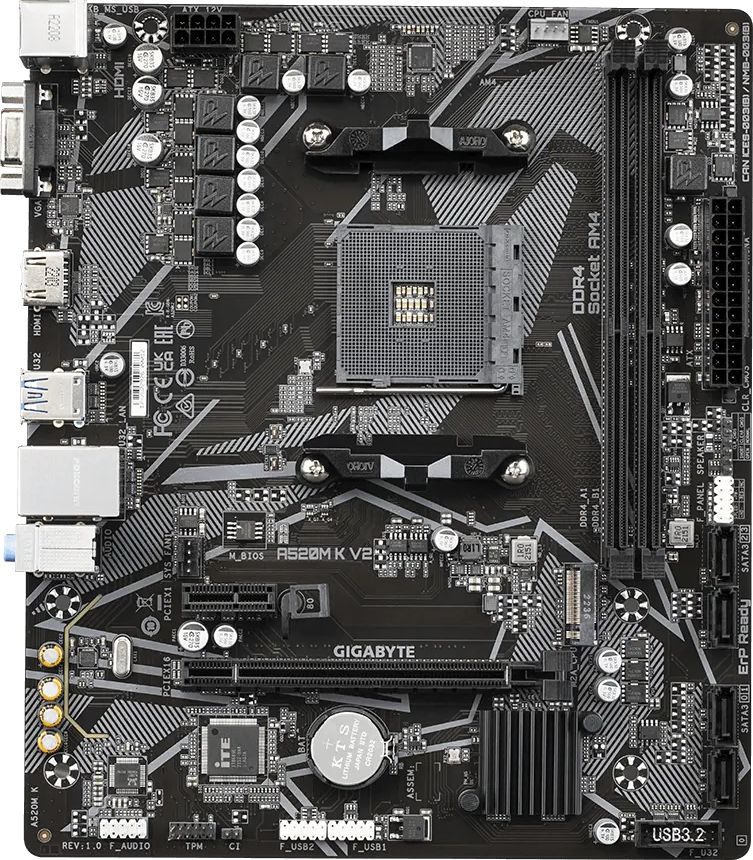   GIGABYTE A520M K V2, SocketAM4, AMD A520, mATX, Ret