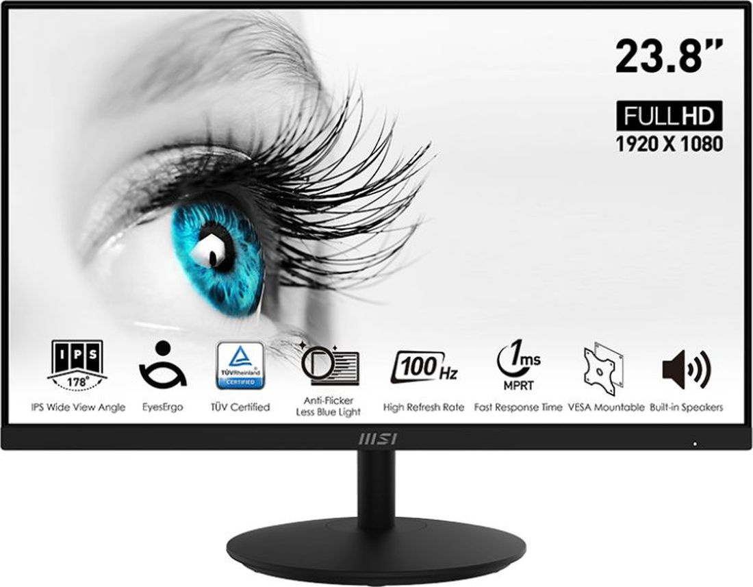 23.8''  MSI Pro MP242A,  1920x1080,  IPS,  100,  1HDMI,  1DP,   [9s6-3pa1ct-205]