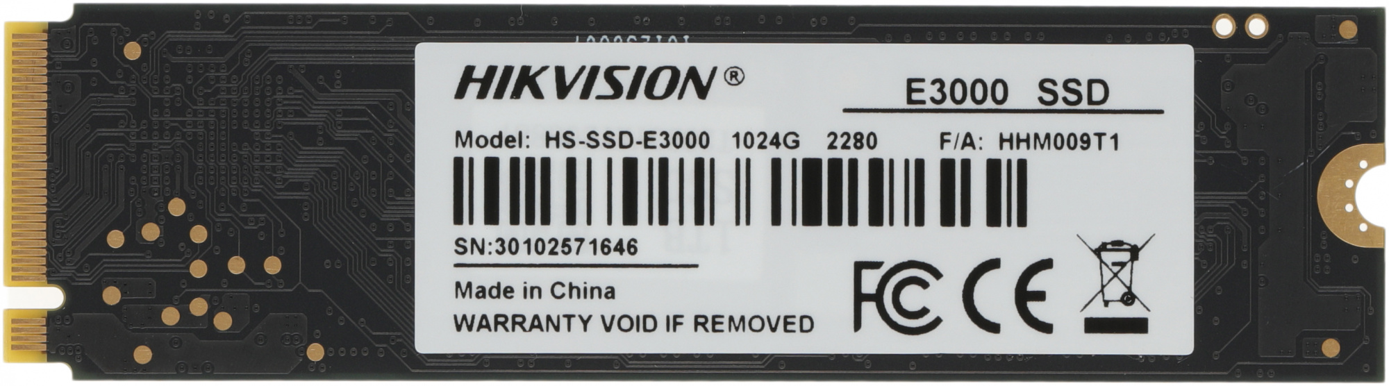 SSD  Hikvision E3000, 1, M.2 2280, PCIe 3.0 x4,  M.2 [HS-SSD-E3000/1024G]