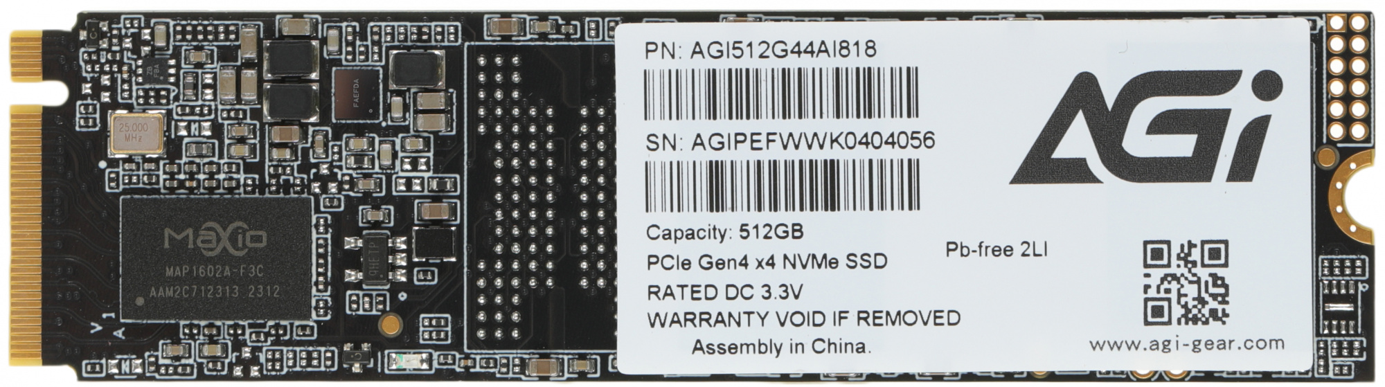 SSD  AGI AI818 AGI512G44AI818 512, M.2 2280, PCIe 4.0 x4,  NVMe,  M.2 [AGI512G44AI818]