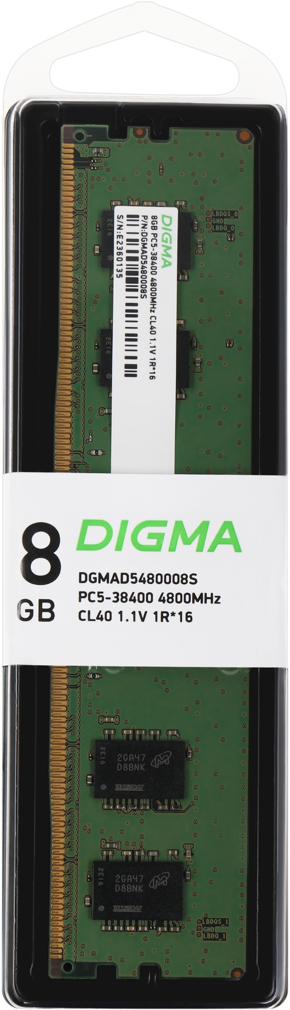 ����������� ������ Digma DGMAD5480008S DDR5 -  1x 8�� 4800���, DIMM,  Ret [DGMAD5480008S]