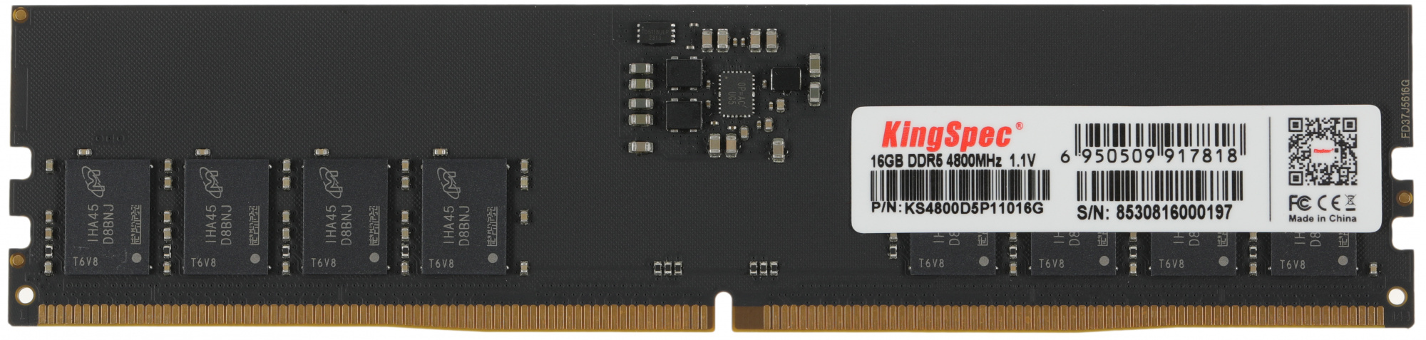 ����������� ������ KINGSPEC KS4800D5P11016G DDR5 -  1x 16�� 4800���, DIMM,  Ret [KS4800D5P11016G]