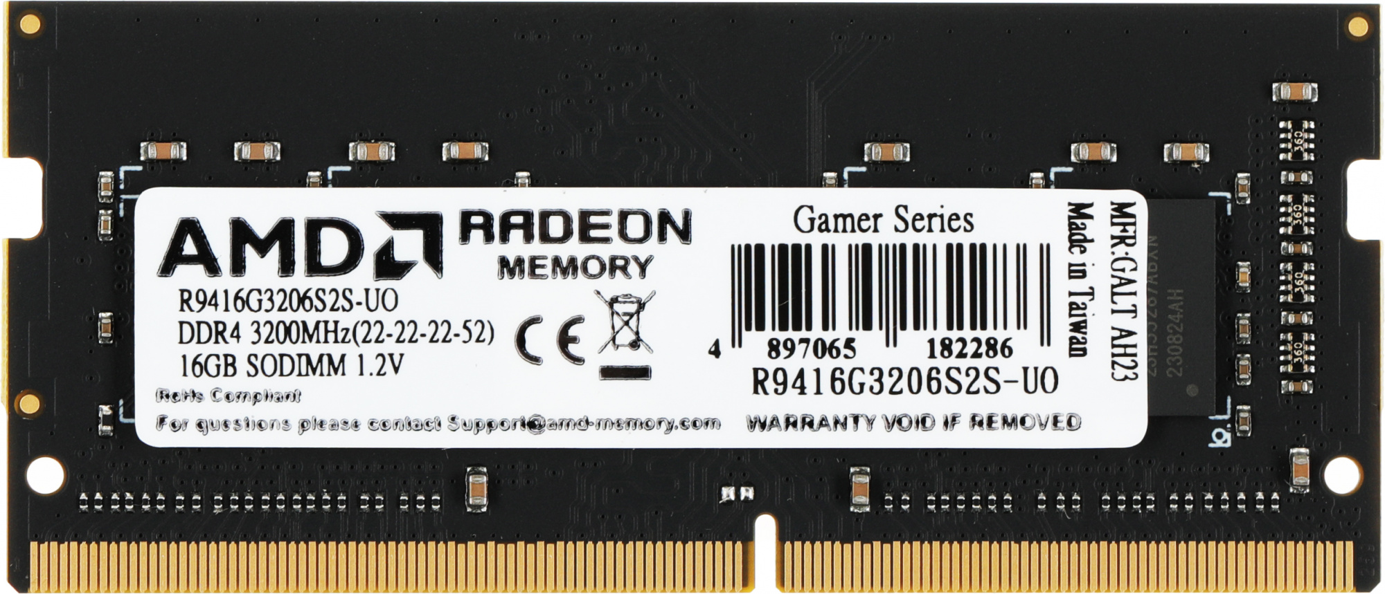 ����������� ������ AMD R9 R9416G3206S2S-UO DDR4 -  1x 16�� 3200���, ��� ��������� (SO-DIMM),  OEM [R9416G3206S2S-UO]