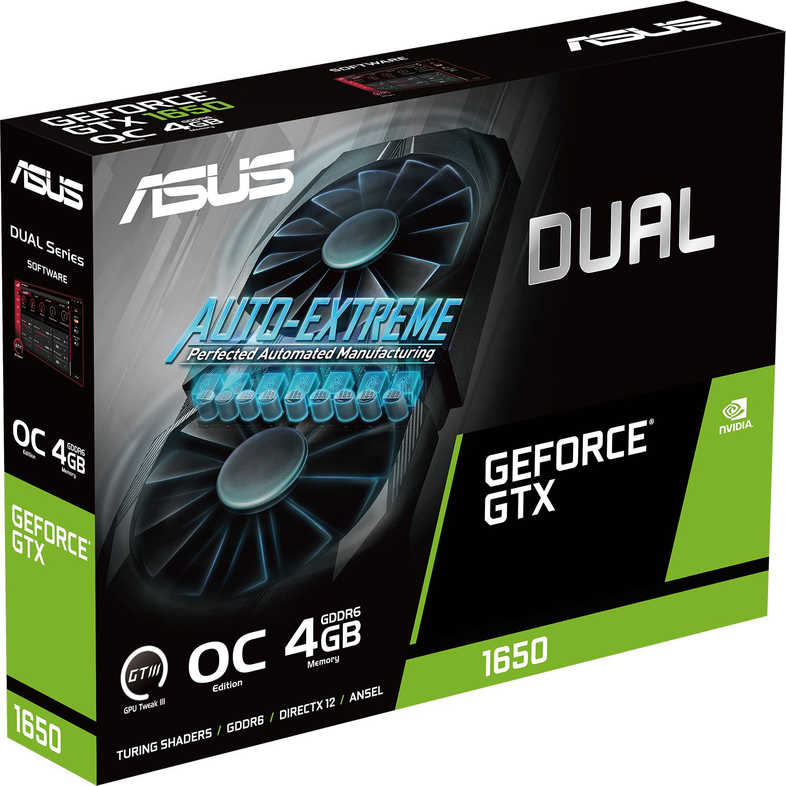  ASUS NVIDIA  GeForce GTX 1650 DUAL-GTX1650-O4GD6-P-EVO 4 Dual, GDDR6, OC,  Ret [DUAL-GTX1650-O4GD6-P-EVO]