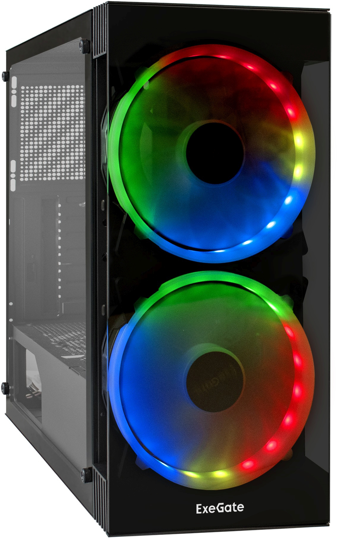  Miditower ExeGate i3 MATRIX (ATX,  , 2USB+USB3.0, HD , 2x18 RGB, +) (126916)