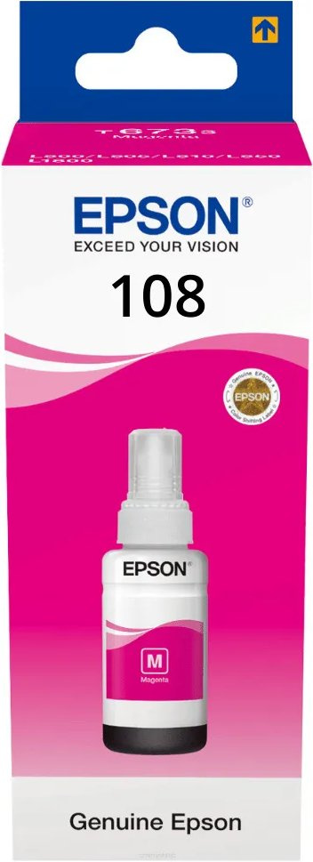 ������� Epson 108 C13T09C34A, EcoTank Ink ��� Epson L8050/L18050, Magenta 70ml
