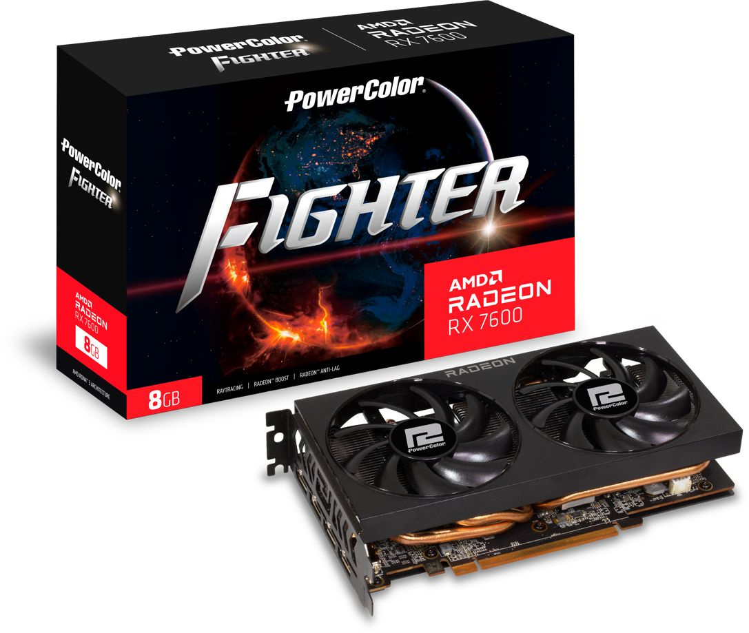  PowerColor AMD  Radeon RX 7600 RX 7600 8G-F 8 Fighter, GDDR6, Ret [RX 7600 8G-F]
