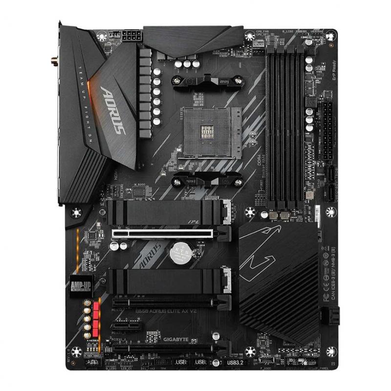 ����������� ����� Gigabyte B550 AORUS ELITE AX V2 Soc-AM4 AMD B550 4xDDR4 ATX AC`97 8ch(7.1) 2.5Gg RAID+HDMI+DP