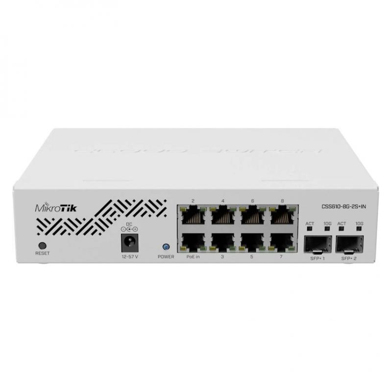 ���������� MikroTik CSS610-8G-2S+IN Cloud Smart Switch ���������� 8x1Gbit, 2SFP+, ���������� ������ [CSS610-8G-2S+IN]
