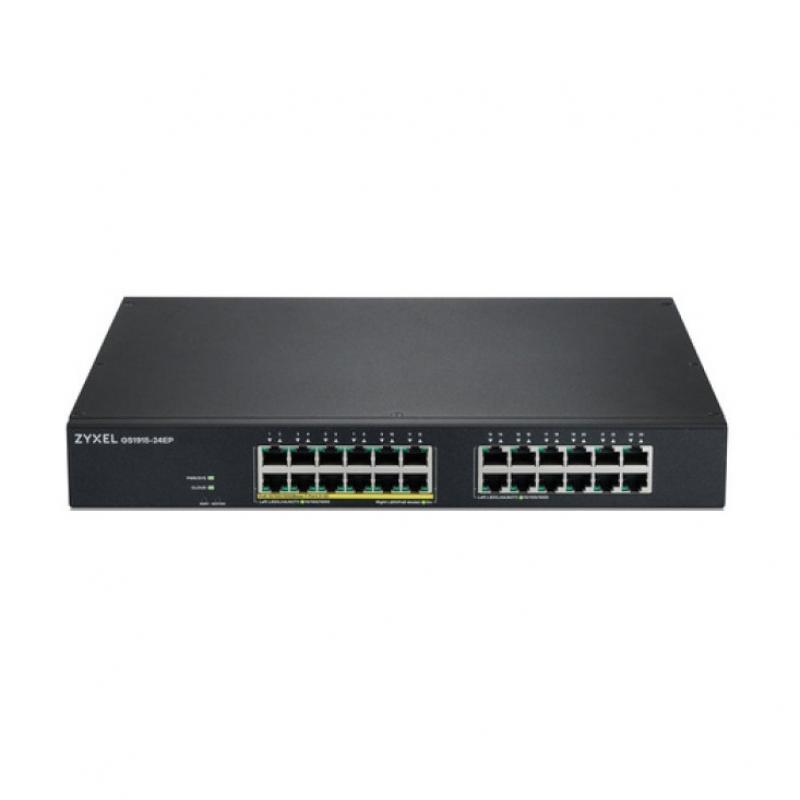 ���������� Zyxel NebulaFlex GS1915-24EP  (GS1915-24EP-EU0101F) Hybrid Smart L2 PoE+ Switch, 19 rack, 24xGE (12xPoE+), 130W PoE budget, standalone/cloud management
