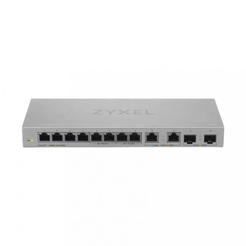 ���������� ZyXEL Switch Zyxel XGS1010-12, 8xGE, 2x1/2.5GE, 2xSFP+, desktop, silent