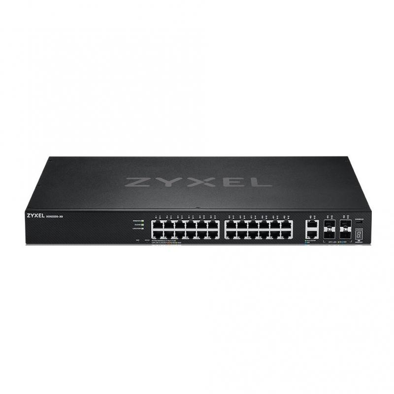 ���������� Zyxel XGS2220-30 L3 Access switch , rack 19, 24xRJ-45: 1G, 2xRJ-45: 1/2.5/5/10G, 4xSFP+, standalone/cloud management