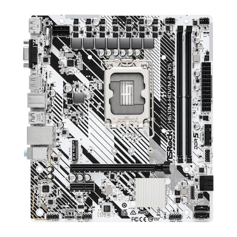 ����������� ����� ASROCK H610M-HDV/M.2+ D5, LGA 1700, Intel H610, mATX, Ret