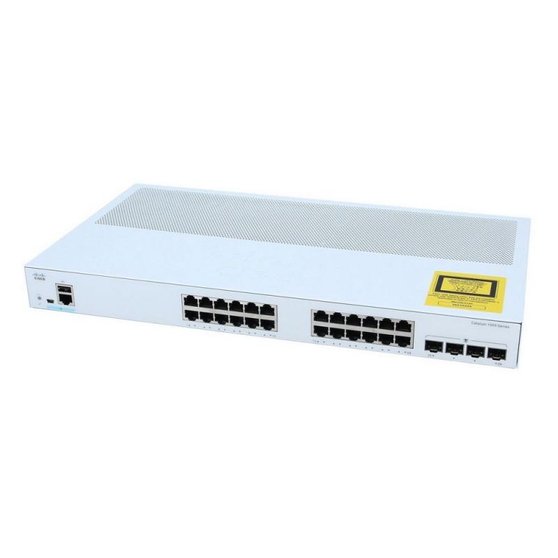  CISCO Catalyst 1000 24x 10/100/1000 Ethernet RJ-45 PoE+ ports and 195W PoE budget, 4x 10G SFP+ uplinks , Fanless, [C1000-24P-4X-L]