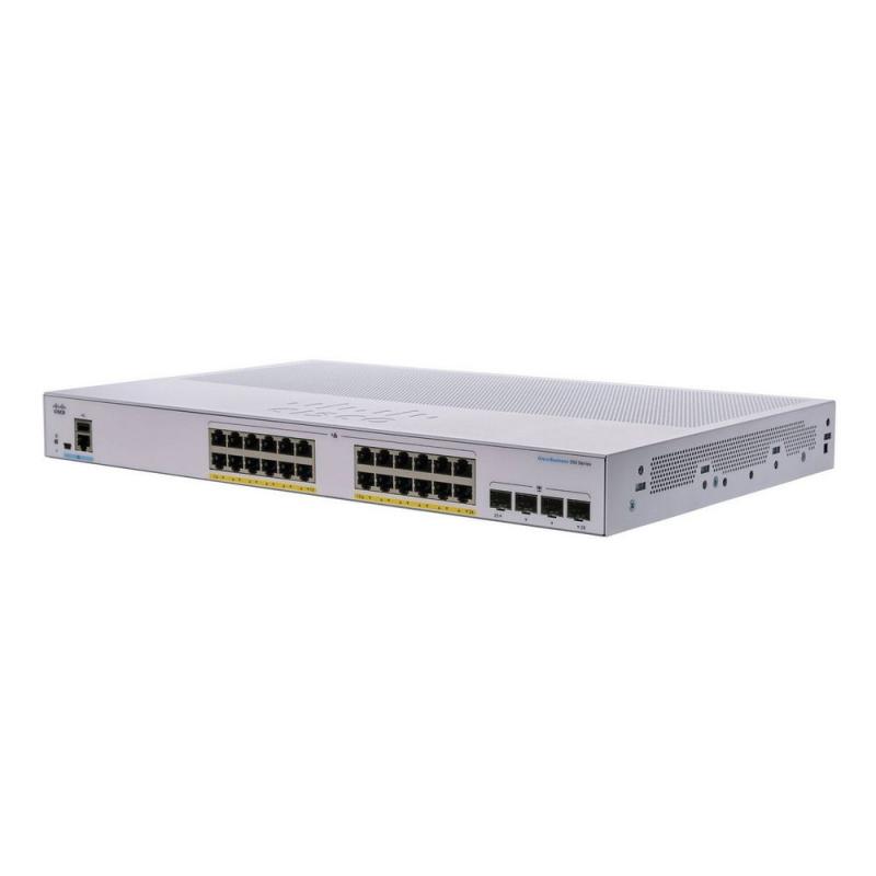  CISCO CBS350 24x10/100/1000 PoE+ ports 195W power budget, 4x 1Gb SFP uplink, Layer2, Fanless, Mounting Kit, [CBS350-24P-4G]