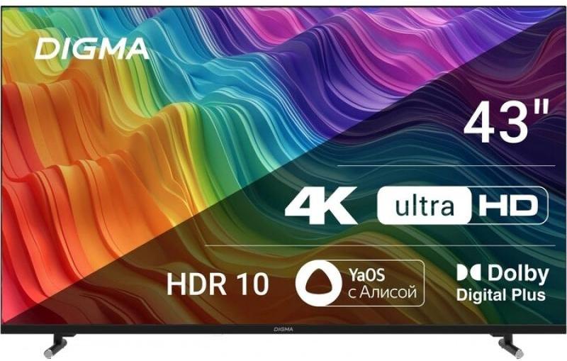 ��������� Digma DM-LED43UBB33, 4K Ultra HD, ������, YaOS