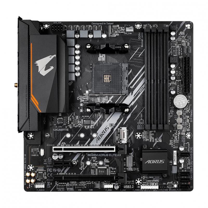 ����������� ����� GIGABYTE B550M AORUS ELITE AX, SocketAM4, AMD B550, mATX, Ret [B550M AORUS ELITE AX]