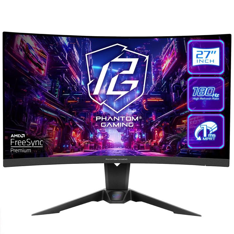  27'' ASRock Phantom Gaming PG27QRT2A Black (VA, 180Hz, 2560x1440, 2xHDMI+DP, 1 ms, 178/178, 300 cd/m, HDR400) [PG27QRT2A]
