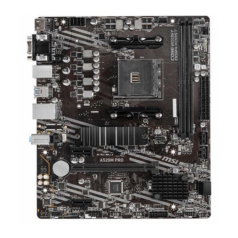 ����������� ����� MSI A520M PRO, SocketAM4, AMD A520, mATX, Ret [1484864]
