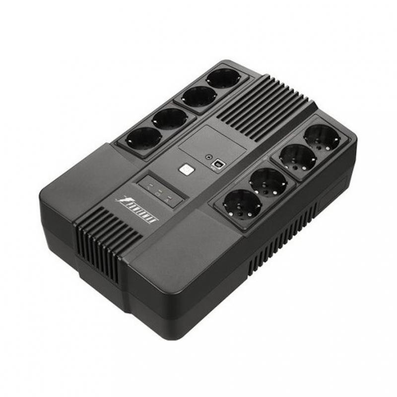 ��� POWERMAN Brick 850 PLUS, �������-�������������, 850��, 480��, 4 ����������� � ��������� ��������, 4 ����������� � �����������, USB, ������ RJ45/RJ11, ������� 12� 9�� 1 ��., 293�� � 202�� � 93��, 5.2 ��./ UPS POWERMAN Brick 850 PLUS, line-interactive,