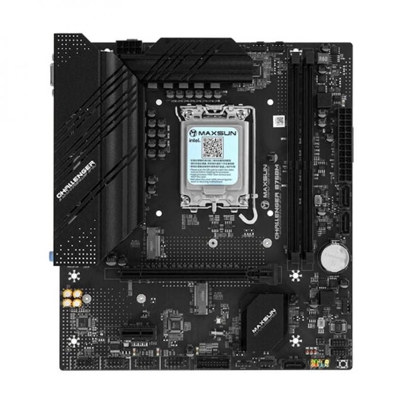 ����������� ����� MAXSUN MS-Challenger B760M (Socket 1700, mATX, 2*DDR4, VGA/HDMI, 3*SATA3, 2*M.2, 1xPCI-E x16 /1xPCI-E x1, 2*USB 2.0, 4*USB 3.2 Gen1 , LAN 1*1G,  RTL) [MS-Challenger B760M]