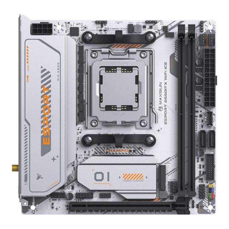 ����������� ����� MAXSUN MS-eSport B650ITX WIFI ICE (Socket AM5, mini-ITX, 2*DDR5(96Gb), DP/HDMI,  2*SATA3, 2*M.2,  1*PCIEx16, 4*USB2.0, 2*USB 3.0,  LAN 1*2,5G, Bluetooth5.2,  Wi-Fi 802.11ax, RTL) [MS-eSport B650ITX WIFI ICE]