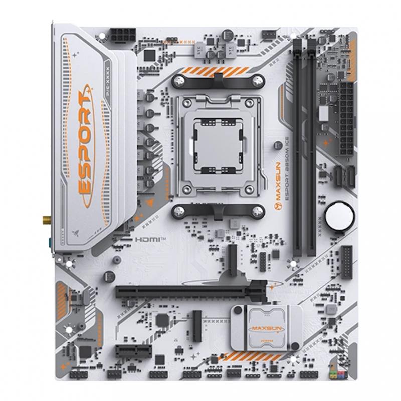 ����������� ����� MAXSUN MS-eSport B850M WIFI ICE (Socket AM5, mATX, 2*DDR5(96Gb), DP/HDMI,  2*SATA3, 2*M.2,  1*PCIEx16/1*PCIEx1, 2*USB2.0, 4*USB 3.0, Bluetooth,  Wi-Fi 802.11ax, RTL) [MS-eSport B850M WIFI ICE]