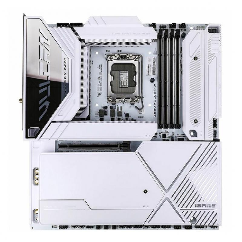����������� ����� Colorful iGame Z890 VULCAN W V20 Z890, LGA1851, 4*DDR5, 2*PCIEx16, 1*PCIEx4, 5*M.2, 3*TypeC, 6*USB3.2Gen2, 4*USB3.2Gen1, 4*USB2.0, 6*SATA3.0, 5G,2.5G, 2*Type-C(DP), DP, HDMI, E-ATX, RTL [iGame Z890 VULCAN W V20]