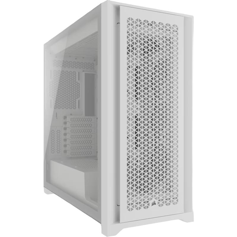  Corsair 5000D CORE Airflow, Midi-Tower, TG, no fan, 2xUSB-A 3.2, 1xUSB 3.2 Type-C, E-ATX, ATX, mATX, mITX White [CC-9011262-WW]