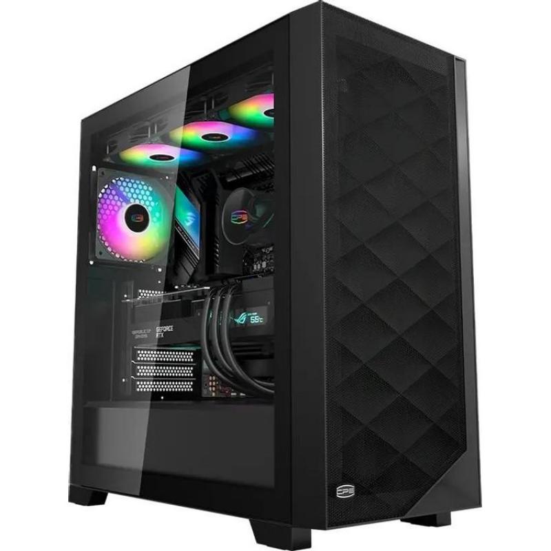 ������ PCCooler C3D510 BK ARGB, Midi-Tower, TG, Mesh, 3x120mm ARGB, 2xUSB-A 3.0, E-ATX, ATX, mATX, mITX Black [C3D510 BK ARGB]