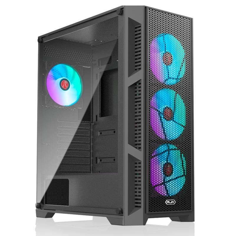 ������ Raijintek ARCADIA III-MS4, Midi-Tower, TG, 4x120mm ARGB, 1xUSB-A 3.0 + 2xUSB 2.0, ATX, mATX, mITX Black [0R20B00247]