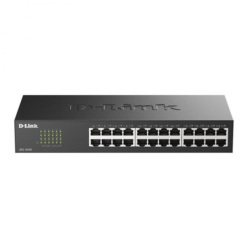 ���������� D-Link DES-1024D/H2A, Unmanaged Switch 24x100Base-TX, metal case [DES-1024D/H2A]