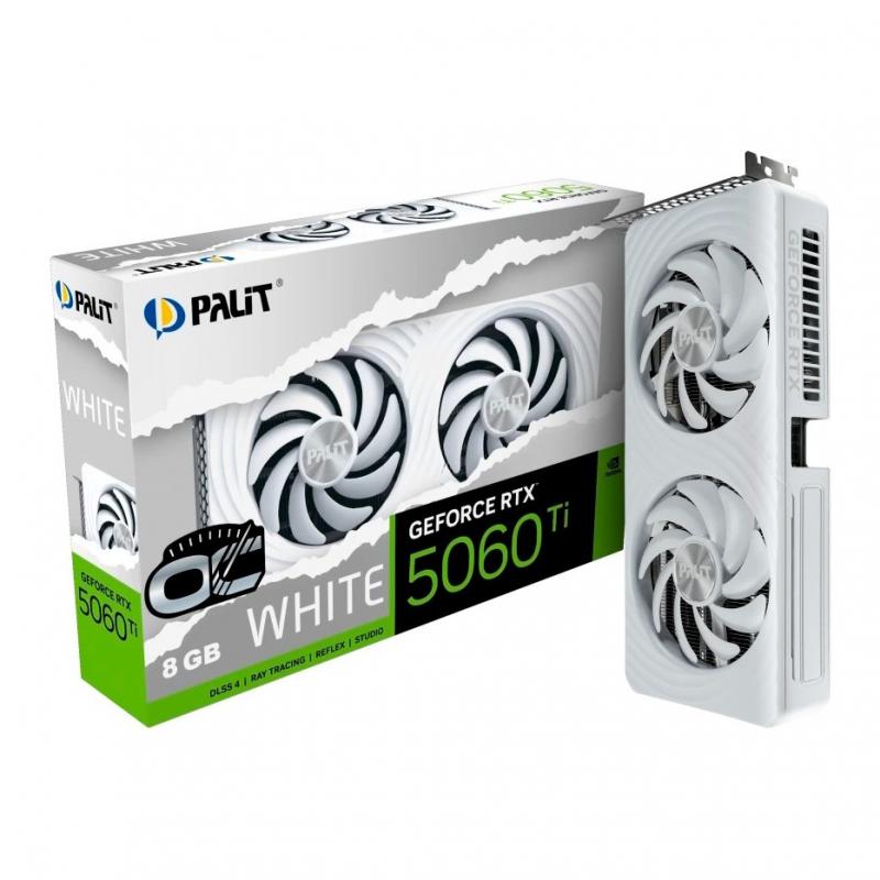 ���������� Palit NVIDIA  GeForce RTX 5060TI PA-RTX5060TI WHITE OC 8�� White, GDDR7, OC,  Ret  [NE7506TU19P1-GB2062M]