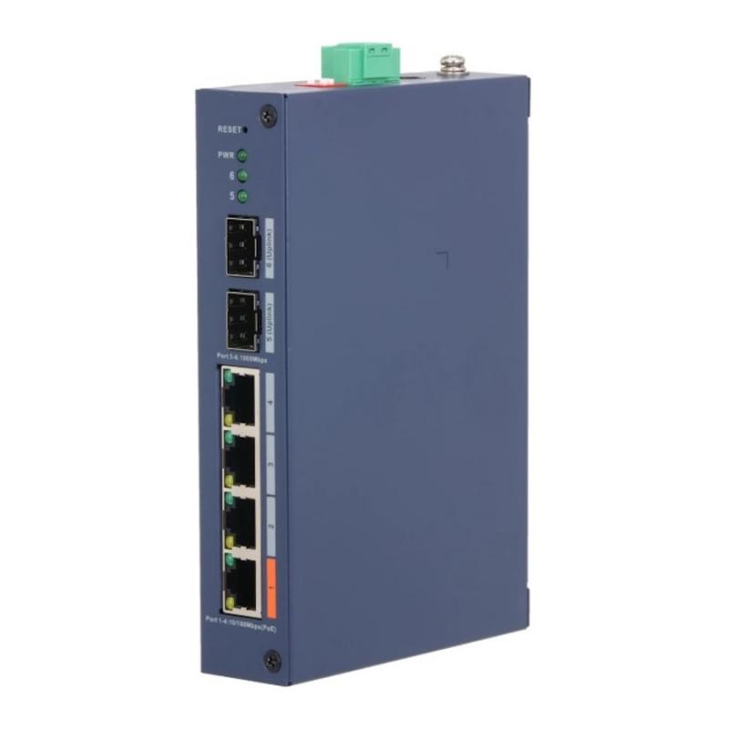 DAHUA DH-CHS4206-4GT-60 4-�������� ���������� PoE ���������� � �������� ��������� ����������  4 RJ45 10/100/1000����/� (PoE/PoE+/Hi-PoE), 2 SFP 1000����/� (uplink) [DH-CHS4206-4GT-60]