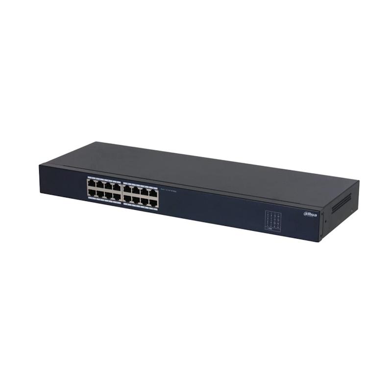 DAHUA DH-SF1016 16-�������� ������������� ����������, 16xRJ45 100Mb, ���������� 3.2 ����/�, MAC-������� 8�, ������ [DH-SF1016]