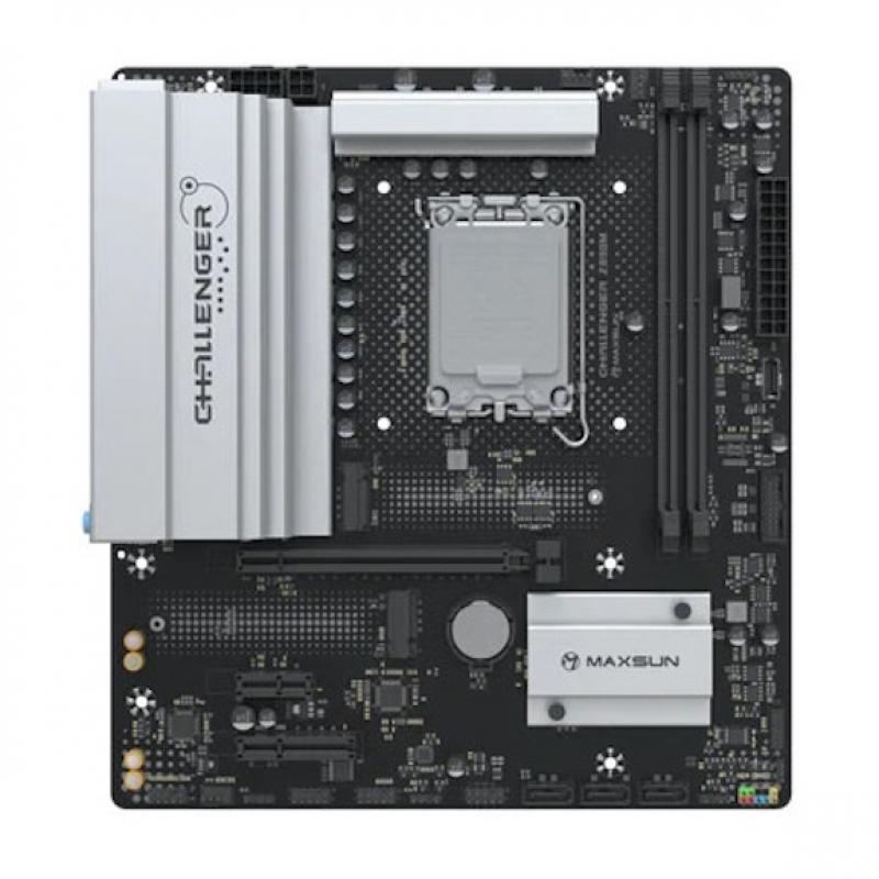 ����������� ����� MAXSUN MS-Challenger Z890M, LGA1851, Z890, 2*DDR5, 3*SATA3, 2*M.2, USB 3.2, USB 2.0, Type-C, 1*PCIEx16, 1*PCIex4, 1*PCIex1, HDMI+DP, mATX [MS-Challenger Z890M]