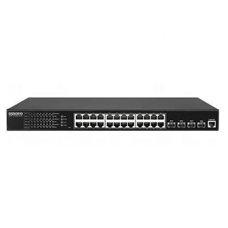 ���������� Gigabit Ethernet OSNOVO SW-24G4X-L2 ����������� L2+ ���������� Gigabit Ethernet �� 28 ������. �����: 24 x GE (10/100/1000Base-T) + 4 x 1G/10G SFP+ Uplink. ���������� ����, ������� ���������� L2+. ��������� Jumbo Frame [SW-24G4X-L2]