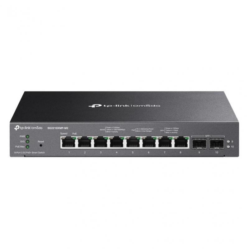 ���������� TP-Link SG2210XMP-M2, Omada 8-Port 2.5GBASE-T and 2-Port 10GE SFP+ Smart Switch with 8-Port PoE+ [SG2210XMP-M2]
